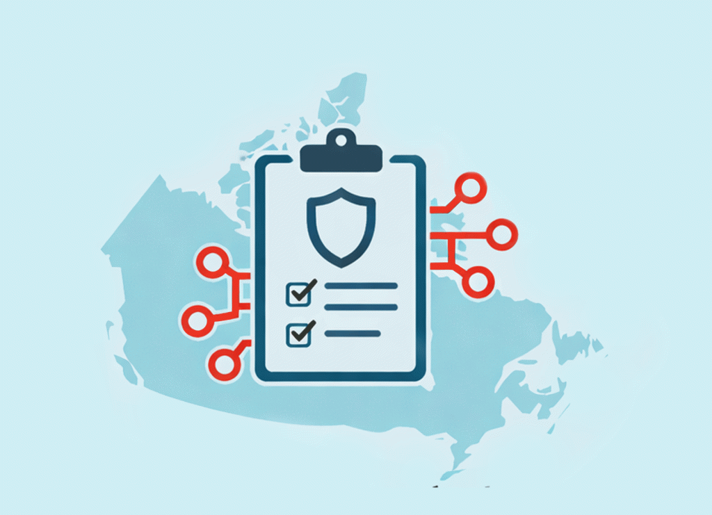 Illustration of a central cybersecurity shield with connected network nodes, symbolizing national cybersecurity initiatives.